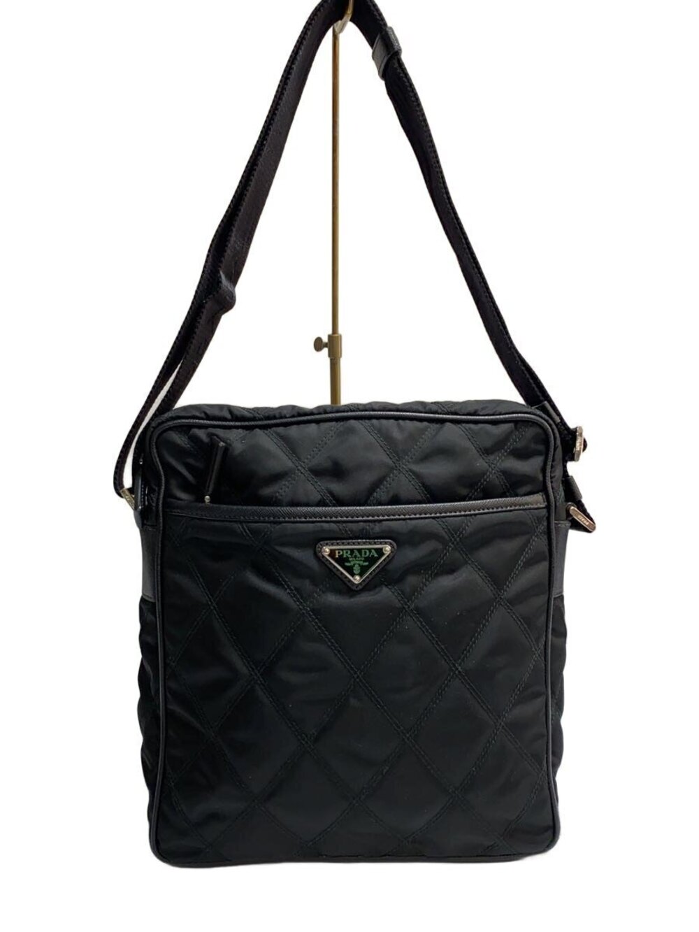 Prada Quilted Shoulder Bag TESSUTO IMPUNTU Black